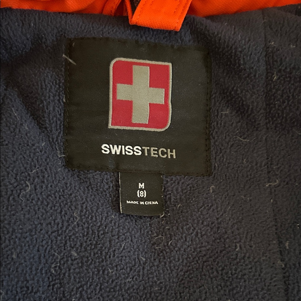 Swiss Tech Kids Geometric Puffer Jacket - Red and Blue - Picture 3 of 4